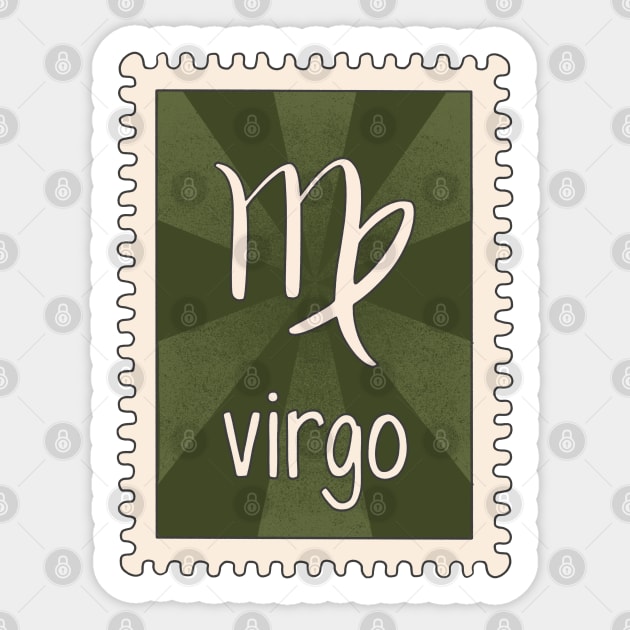 Virgo Zodiac Sign Stamp Sticker by SRSigs